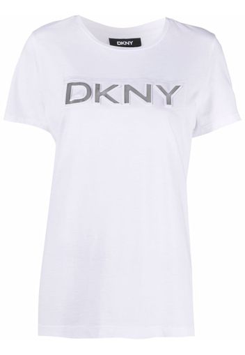 DKNY logo-print roundneck T-shirt - Bianco