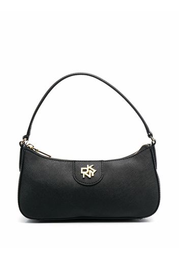 DKNY texture leather logo-plaque bag - Nero