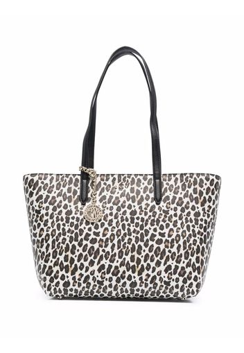 DKNY logo leopard print tote - Toni neutri