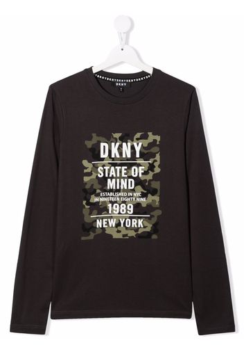 Dkny Kids TEEN logo-print T-shirt - Grigio