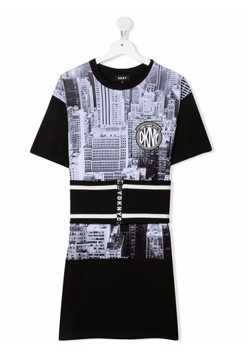 Dkny Kids TEEN photographic-print T-shirt dress - Nero