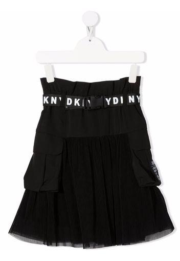 Dkny Kids logo-print belt skirt - Nero