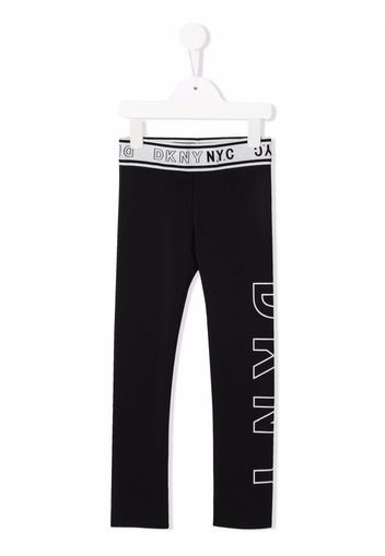 Dkny Kids logo-waistband leggings - Nero