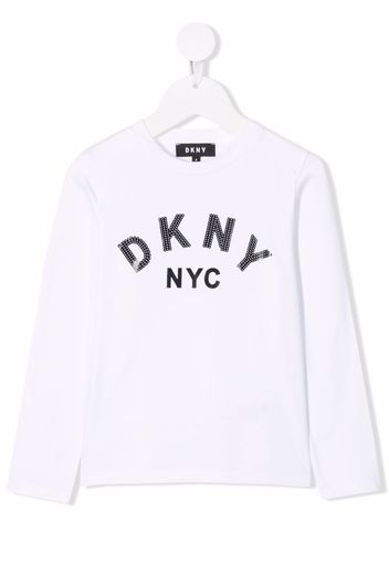 Dkny Kids logo-print long-sleeved T-shirt - Bianco