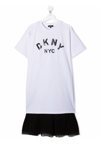 Dkny Kids Abito modello T-shirt a strati - Nero