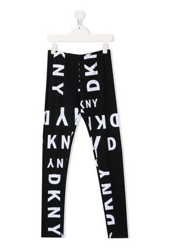 Dkny Kids TEEN logo-print fleece leggings - Nero