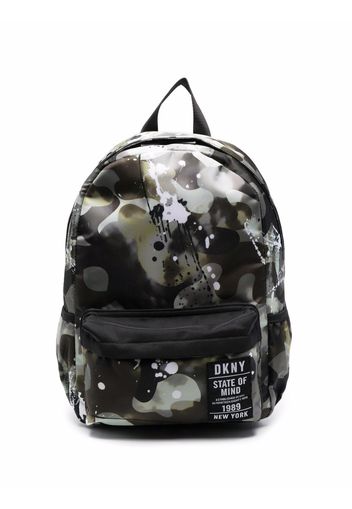 Dkny Kids camouflage paint-splatted backpack - Nero