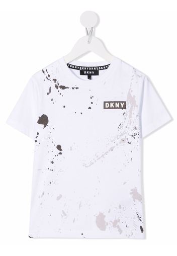 Dkny Kids abstract-print organic-cotton T-Shirt - Bianco