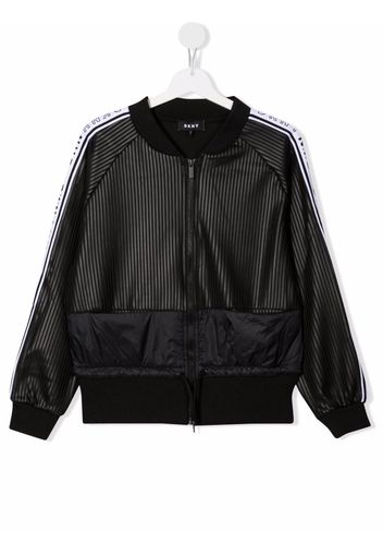 Dkny Kids striped bomber jacket - Nero