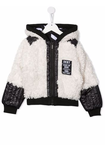 DKNY faux-shearling hooded jacket - Nero