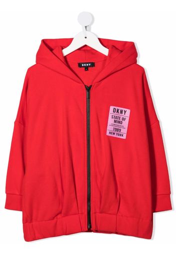 Dkny Kids logo-print detail hoodie - Rosso