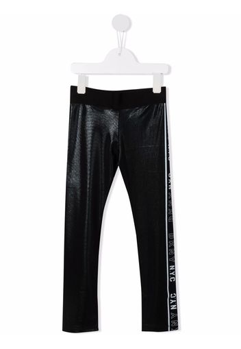 Dkny Kids logo-tape detail leggings - Nero