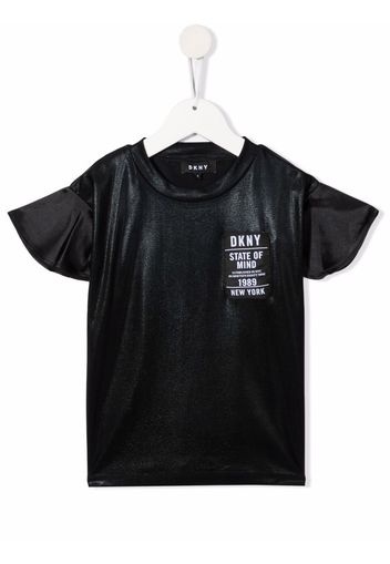 Dkny Kids logo-patch short-sleeved T-shirt - Nero