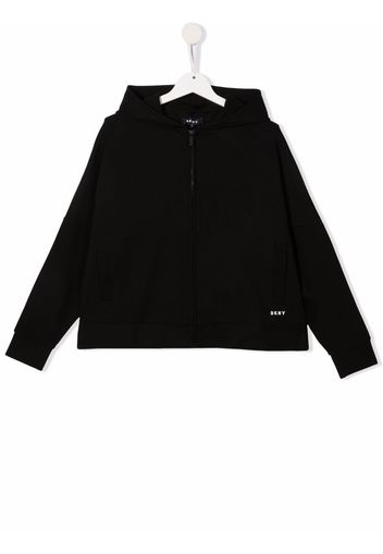 Dkny Kids TEEN logo print hoodie - Nero