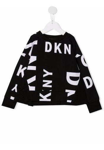 Dkny Kids logo-print ruffle sweatshirt - Nero