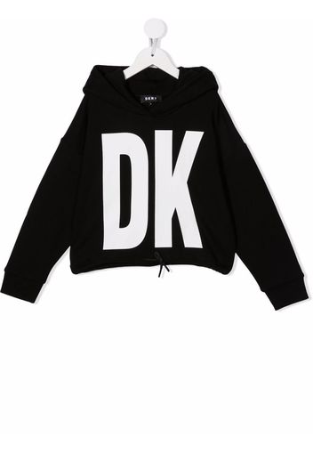 Dkny Kids logo-print pullover hoodie - Nero