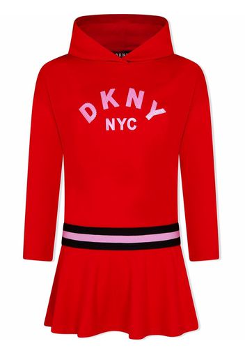 Dkny Kids TEEN sequined hooded dress - Rosso