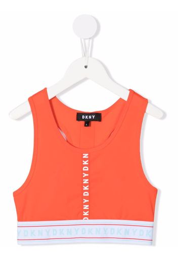 Dkny Kids Reggiseno sportivo con stampa - Arancione