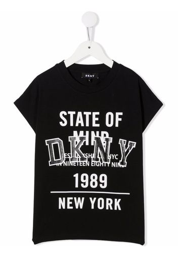 Dkny Kids TEEN logo-print T-shirt - Nero