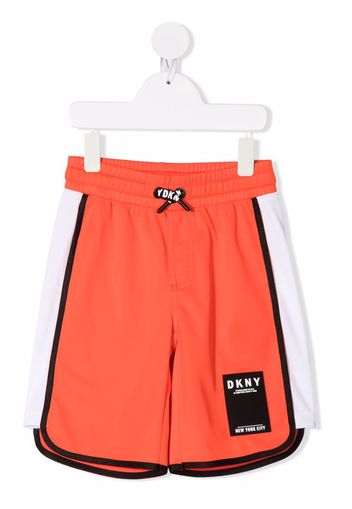 Dkny Kids Shorts sportivi con applicazione - Arancione