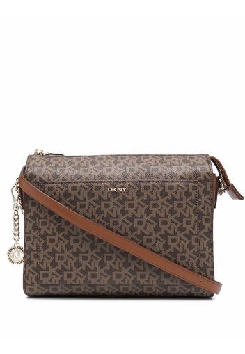 DKNY Bryant monogram crossbody bag - Marrone