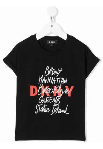 Dkny Kids logo-print T-shirt - Nero