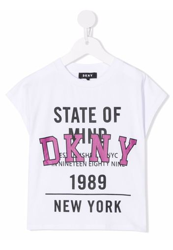 Dkny Kids logo-print cotton T-shirt - Bianco