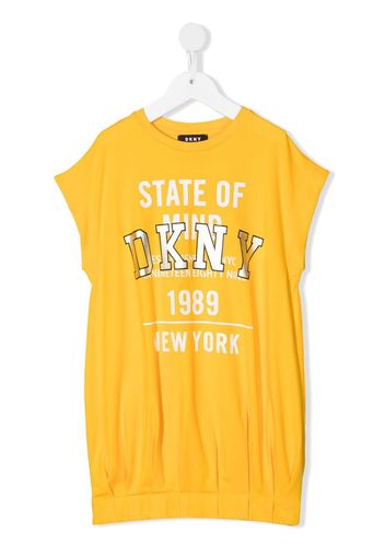 Dkny Kids logo-print T-shirt dress - Giallo