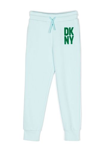 Dkny Kids flocked-logo track pants - Blu