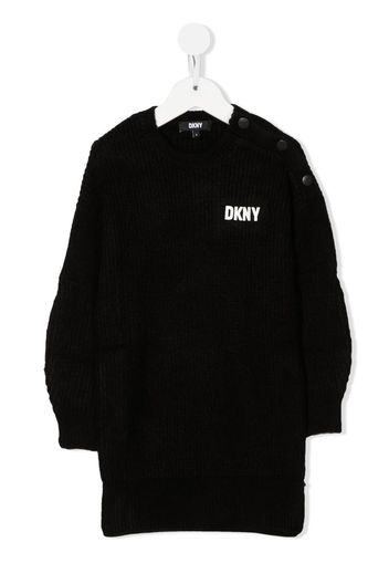 Dkny Kids logo-print knitted jumper dress - Nero