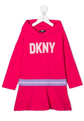 Dkny Kids logo-print hooded dress - Rosa