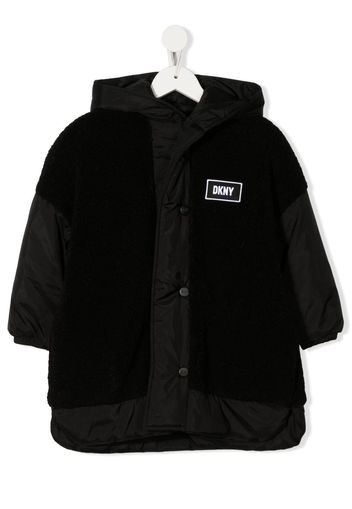 Dkny Kids logo-patch hooded padded jacket - Nero
