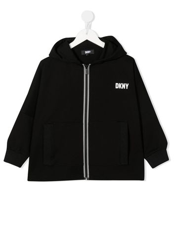 Dkny Kids logo-print zipped hoodie - Nero