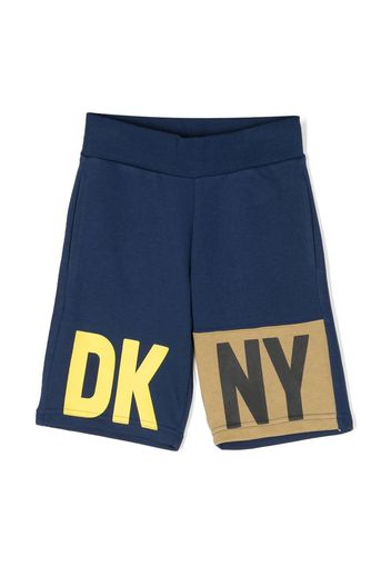 Dkny Kids logo-print track shorts - Blu