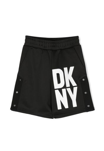 Dkny Kids logo-print track shorts - Nero