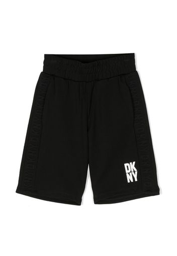 Dkny Kids logo-print track shorts - Nero