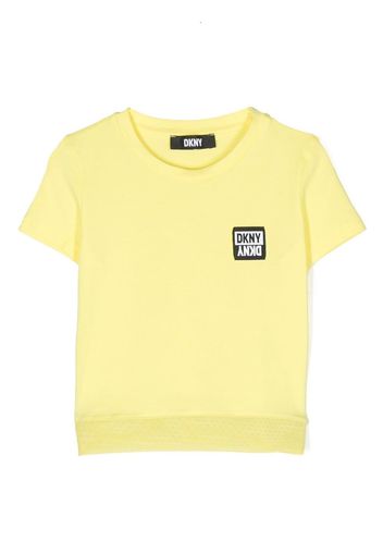 Dkny Kids logo patch short-sleeve T-shirt - Giallo
