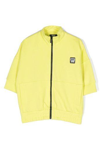 Dkny Kids logo patch short-sleeve zipper - Giallo