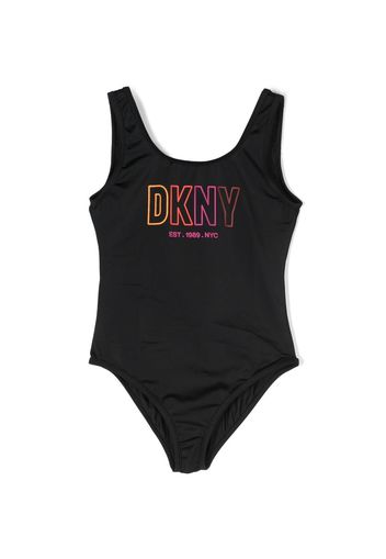 Dkny Kids logo-print swimsuit - Nero