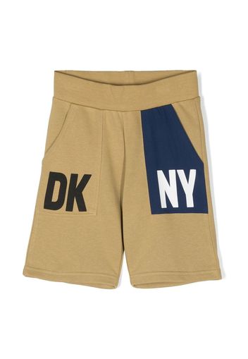Dkny Kids logo-print track shorts - Verde