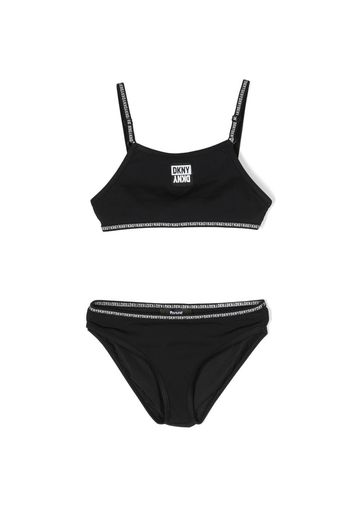 Dkny Kids logo-trim bikini set - Nero