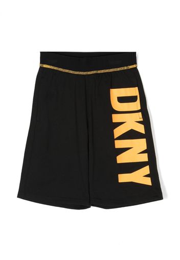 Dkny Kids logo-print track shorts - Nero