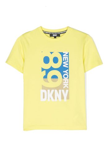 Dkny Kids logo-print short-sleeve organic-cotton T-shirt - Giallo