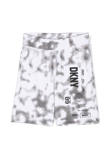 Dkny Kids Bermuda con stampa - Bianco