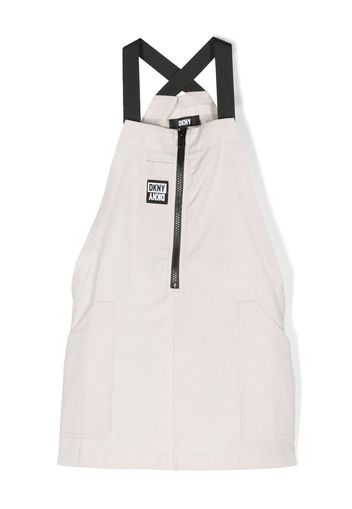 Dkny Kids logo-patch pinafore dress - Toni neutri