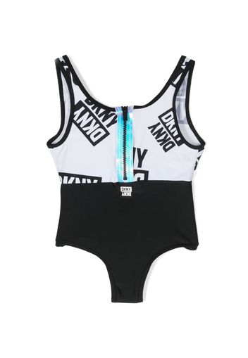 Dkny Kids logo-print swimsuit - Bianco