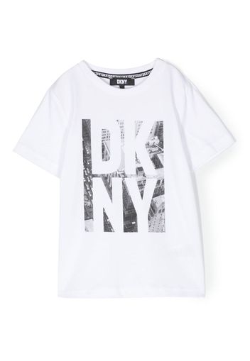 Dkny Kids logo-print cotton T-shirt - Bianco