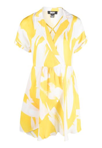 DKNY graphic-print midi dress - Giallo