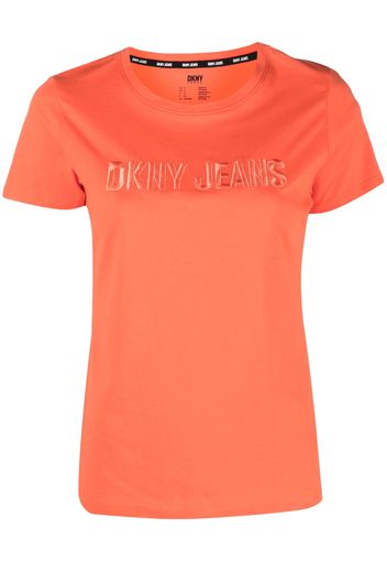 DKNY T-shirt con logo goffrato - Arancione