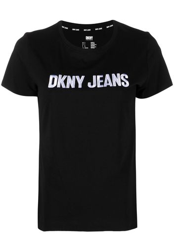 DKNY T-shirt con logo goffrato - Nero